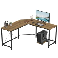 HOMCOM Corner L-Shape Computer Desk PC Workstation Writing Gaming Table Home Office(m-15)