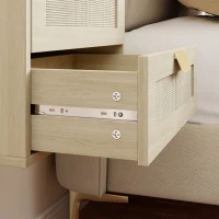 HOMCOM Modern Floating Nightstands Set of 2, Wall Mounted Bedside Tables with 2 Drawers, Oak(m-11)