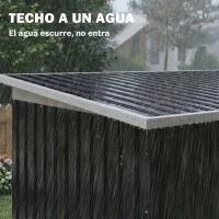 Outsunny Caseta de Exterior 280x130x172 cm Cobertizo de Jardín con Puertas Correderas Base y Ventilaciones Gris Oscuro(m-7)