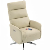 HOMCOM Fotoliu Reclinabil Electric, Rotativ, cu Suport pentru Picioare, USB, Bej(m-11)