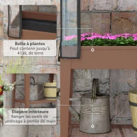Outsunny Jardinière surélevée avec bâche transparente, 2 roulettes et 1 étagère inférieure, dim. 80L x 40l x 120H cm(m-5)