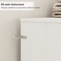HOMCOM Tăblie de Pat Autoportantă 160 cm cu Compartimente, Tăblie pentru Pat Dublu cu 4 Spații Deschise, 160 x 20,2 x 108,2 cm, Alb(m-5)