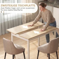 HOMCOM Esstisch, 120 x 75 cm Küchentisch mit Landhaus-Stil für 4 Personen, Holztisch für Wohnzimmer, Esszimmer, Natur(m-6)