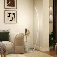HOMCOM Candeeiro LED com 3 níveis de luminosidade ajustáveis, candeeiro de pé moderno com interruptor de pé, prateado(m-2)