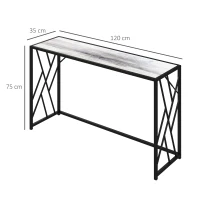 HOMCOM Console Table, Industrial Sofa Table with Metal Frame for Living Room, Hallway, 120 cm, Grey(m-3)