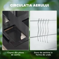 Pawhut Terariu din Sticla 60×40×40,5 cm – Pentru testoase & Reptile(m-5)