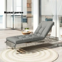Outsunny Pernă pentru Fotoliu de Terasă cu Curele, Gri Deschis(m-2)