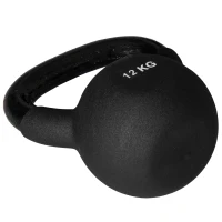 HOMCOM Kettlebell 12 kg com Revestimento em Plástico Aço 20x13x22 cm Preto(m-5)