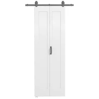 HOMCOM Porta Scorrevole a Libro Pieghevole a Portafoglio con Superficie Verniciabile, 70x210 cm, Bianco(m-1)