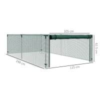 Outsunny Estufa de jardim para tomates rede de proteção porta enrolável com zíper HDPE, dim. 125L x 248l x 62,5H cm(m-3)