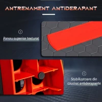 HOMCOM Step pentru aerobic reglabil pe 3 înălțimi 10-15-20 cm din plastic, negru și roșu(m-6)