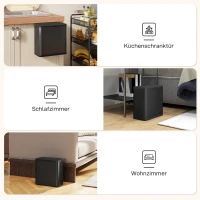 HOMCOM Lixeira 8 L, pode ser colocada livremente ou pendurada, aço inoxidável, preto(m-4)