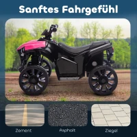 AIYAPLAY Kinder Quad Elektro 6V Kinderquad mit Vorwärts-, Rückwärtsfunktion, Musik, LED-Scheinwerfer Rosa(m-5)