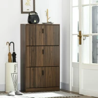 HOMCOM Mobile Scarpiera a 3 Livelli con Ripiani Regolabili per 18 Paia max, in Truciolato, 63x24x117 cm(m-2)