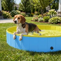 PawHut Faltbarer Hundepool für Große und Mittelgroße Hunde, mit Anti-Rutsch-Boden für Enten, Innen- und Außen, 120x30cm(m-8)