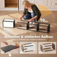 HOMCOM Stehlampe mit 3 Regalen, Stehleuchte mit E27 Fassung, 26 x 26 x 160 cm, für Wohn-/Schlafzimmer (Ohne Glühbirne)(m-7)