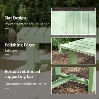 Outsunny Wooden Garden Bench, Backless Outdoor Loveseat with Slatted Seat, Light Green(m-6)