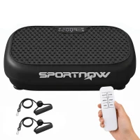 SPORTNOW Vibrationsplatte Rüttelplatte mit 120 Intensitätsstufen 5 Vorprogramm Fernbedienung LED-Display für Muskelaufbau Schwarz(m-12)