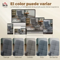 HOMCOM Silla Mecedora con Reposapiés Cojín Acolchado y Antivuelco Carga 130 kg 64x89x90 cm Gris(m-7)