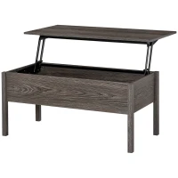 HOMCOM Couchtisch 2-in-1 Design Couchtisch und Esstisch Höhenverstellbar Natur(m-1)