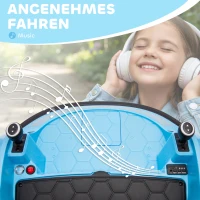 AIYAPLAY 360° Rotation Kids Bumper Car, 12V Waltz Car with Remote Control, Dual Joystick, Music, Lights, Light Blue(m-5)