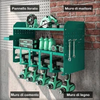 Outsunny Porta Attrezzi, Supporto per 5 Trapani Elettrici con Vassoio Laterale.(m-7)