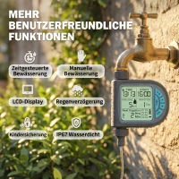 Outsunny 2er Set Spalier mit Pflanzkasten Blumenkasten mit Drainageloch Timer Bewässerungssystem 80 x 40 x 136 cm Braun(m-5)