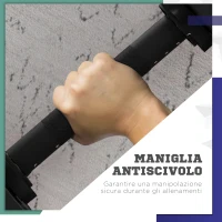 SPORTNOW Set 2 in 1 con 2 Manubri Convertibili in Bilanciere, Peso Totale 25 kg e Dischi Pesi Regolabili, Nero(m-6)