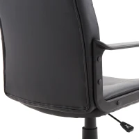 Vinsetto Sedia da Ufficio Ergonomica e Girevole, Poltrona da Ufficio con Altezza Regolabile in Finta pelle 60x60x94-103cm Nero(m-9)