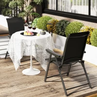 Outsunny Set of Two Folding Outdoor Chairs - Black(m-10)