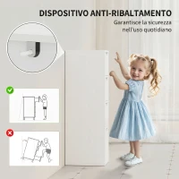 HOMCOM Mobile Bagno Salvaspazio con 4 Cassetti e Maniglie Intagliate Stile Nordico, 29x29x83 cm, Legno Naturale(m-5)