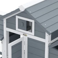 PawHut Petit poulailler cottage cage à poules sur pied dim. 150,5L x 54l x 87H cm multi-équipement bois massif de sapin(m-9)