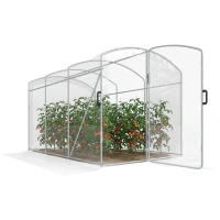Outsunny Tunnel-Gewächshaus, begehbar, transparente Folie, verzinkter Stahlrahmen, 3 x 2 x 2m(m-12)
