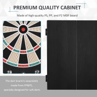 HOMCOM Electronic Dartboard Set, 27 Games Modes and 202 Variations, LED & 12 Soft Tip Darts and Cabinet to Storage, Ready-to-Play Multi-Game Option Darts Machine(m-6)