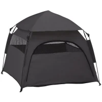 PawHut Haustierzelt, Hundezelt, klappbar, wetterbeständig, Hundehütte, für große Hunde, Schwarz(m-1)