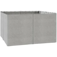 Outsunny 4 Paredes Laterales para Cenador 3,5x2 m con 48 Ganchos y Anillos en C para Pérgola Gazebo Gris Claro(m-1)