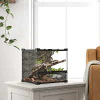 PawHut Terrário de Vidro para Répteis Fundo Elevado e Impermeável Fecho de Botão(m-4)