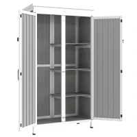 Outsunny Casetta da Giardino Rialzata con 3 Ripiani Rimovibili, in Legno e Acciaio, 94x43x166 cm, Multicolore(m-1)