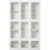 HOMCOM Portable Clothes Wardrobe for Bedroom, Foldable Clothes Organiser with Cube Storage, Hanging Rods, Magnet Doors, White(m-12)