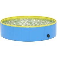 PawHut Faltbarer Hundepool für Große und Mittelgroße Hunde, mit Anti-Rutsch-Boden für Enten, Innen- und Außen, 120x30cm(m-1)