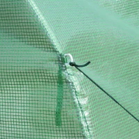 Outsunny Estufa Túnel para Jardim Área ao Solo 6 m² 3L x 2l x 2,10H m Estrutura Tubular Reforçada Porta com Zíper 4 Janelas Enroláveis Estrutura Metálica Verde(m-6)