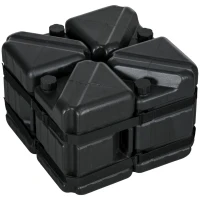 Outsunny HDPE Gazebo Weights Set of 4, Water or Sand Filled Weights for Gazebo Legs, with Built-in Handles and Secure Straps(m-11)