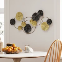 HOMCOM Metal Wall Art, Modern Hanging Wall Decor with Multi-Disc Design for Living Room(m-10)