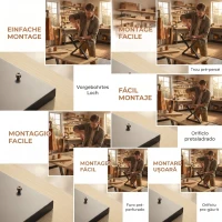 HOMCOM Set 2 Picioare pentru Masă din Oțel în Formă de X, cu 12 Șuruburi și 4 Picioare Reglabile, Stil Industrial, Negru(m-6)