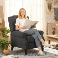 HOMCOM 132° Recliner Armchair, with Extended Footrest - Dark Grey(m-2)