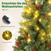 HOMCOM Künstlicher Weihnachtsbaum 120 cm Tannenbaum künstlich mit 100 LED Beleuchtung, 8 Modi, 214 Spitzen(m-5)