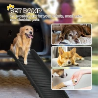 PawHut Foldable Pet Ramp Dog Car Ramp for SUVs, Cars - Black(m-4)