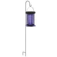 Outsunny Lampe anti insectes, lanterne de jardin suspendue, solaire et rechargeable par USB-C - efficace pièce de 50m² noir(m-11)