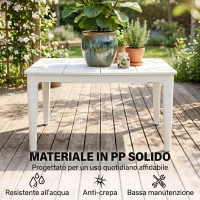 Outsunny Tavolino da Caffè da Giardino, 70 x 53 x 39 cm, Bianco Crema(m-5)