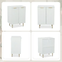HOMCOM Buffet cuisine meuble de rangement avec 2 portes étagère réglable pieds métalliques surélevés 60 x 40 x 80 cm blanc(m-17)